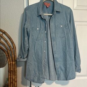 Blue Denim Button-Up Shirt